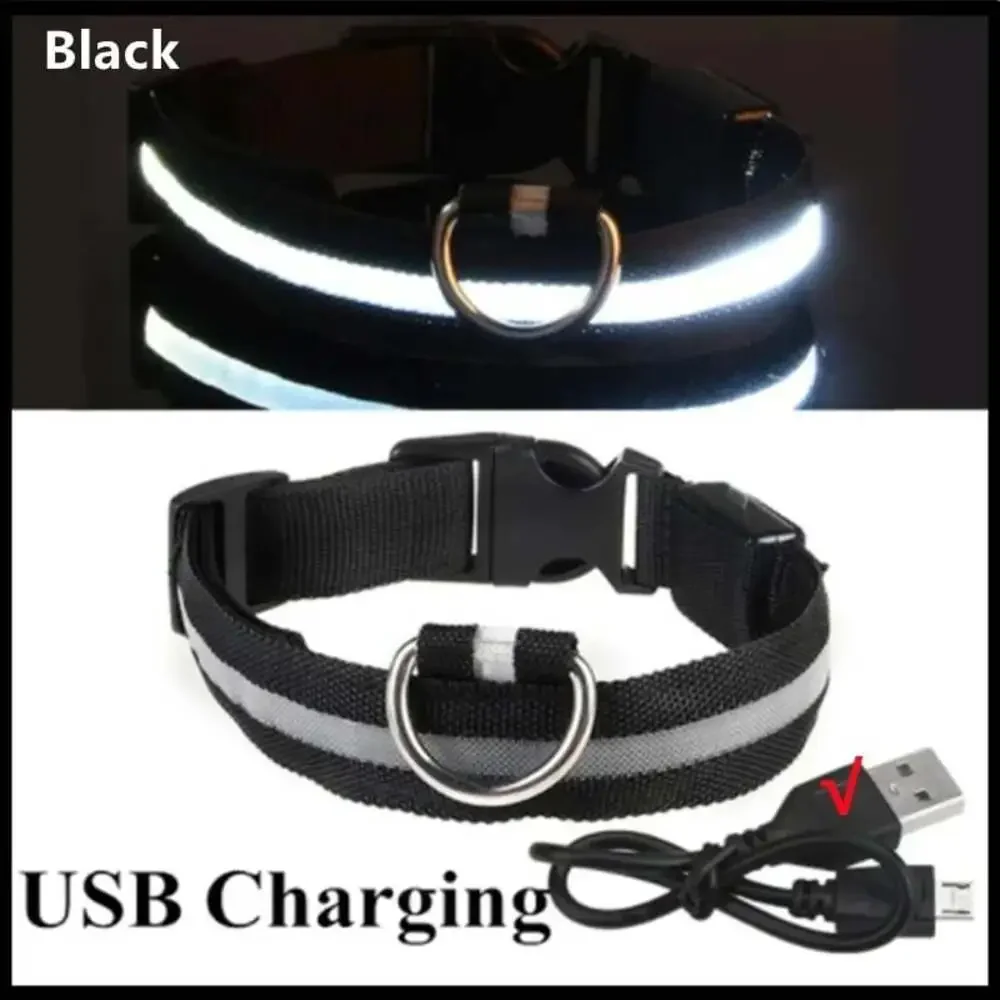 3 Modes Dog Luminous Charge Collar Led Usb Cat Dogs Collars Detachable Night Led